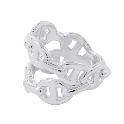 HERMES Chaine d'Ancre Double Row Ring Size 51/#11H122608B 00046 SV925