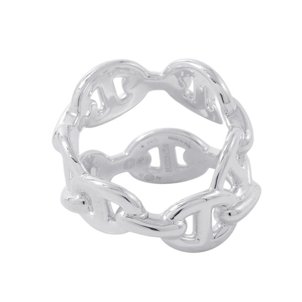 HERMES Chaine d'Ancre Double Row Ring Size 51/#11H122608B 00046 SV925