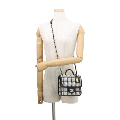 CHANEL Top handle ChainShoulder White/Black/MulticolorAS3652 Tweed Lambskin