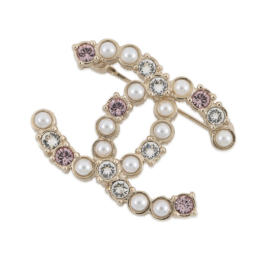 CHANEL Faux Pearl CC Logo Brooch WhiteABA144 Metal Faux Pearl Rhinestone