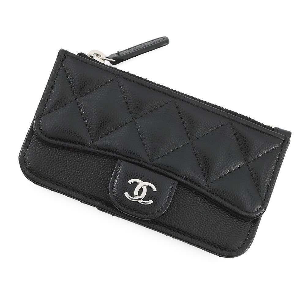 CHANEL Matelasse Classic Zip Card Case BlackAP2570-B15532-C3906 Caviar Leather