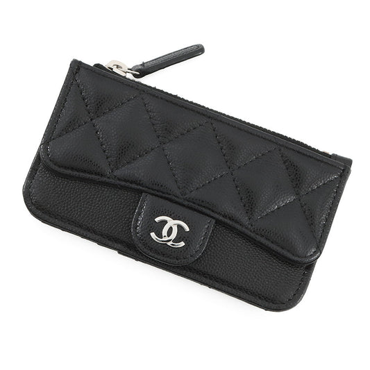 CHANEL Matelasse Classic Zip Card Case BlackAP2570-B15532-C3906 Caviar Leather