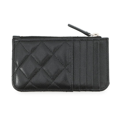 CHANEL Matelasse Classic Zip Card Case BlackAP2570-B15532-C3906 Caviar Leather