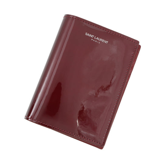 SAINT LAURENT PARIS Credit Card Wallet Bordeaux668726AAEJ16947 Patent Leather
