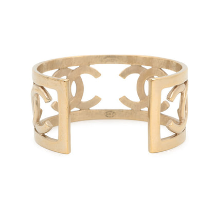CHANEL CC Logo Bangle Gold Gold Plated