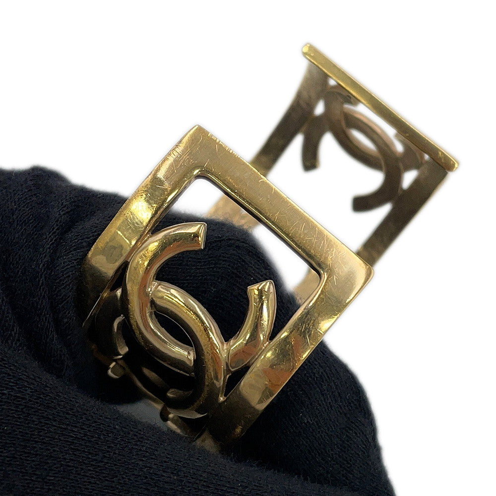 CHANEL CC Logo Bangle Gold Gold Plated