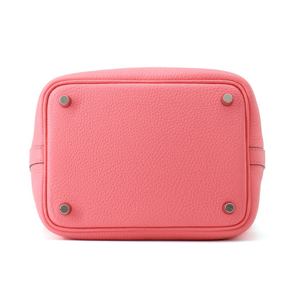 HERMES Picotin Lock Rose Azalee Taurillon Clemence Size PM