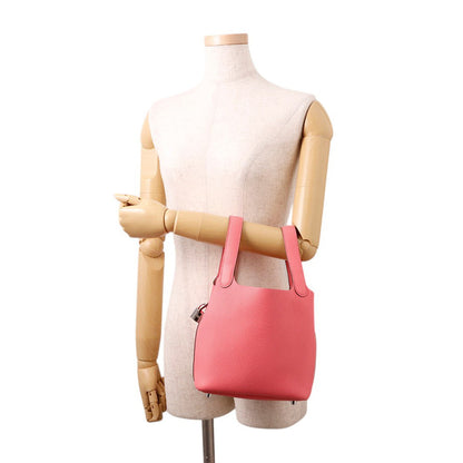 HERMES Picotin Lock Rose Azalee Taurillon Clemence Size PM