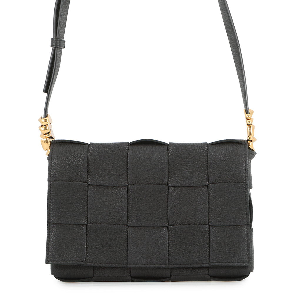Bottega Veneta Maxi INTRECCIATO Cassette Shoulder Bag Black666870V17H18425 Leather