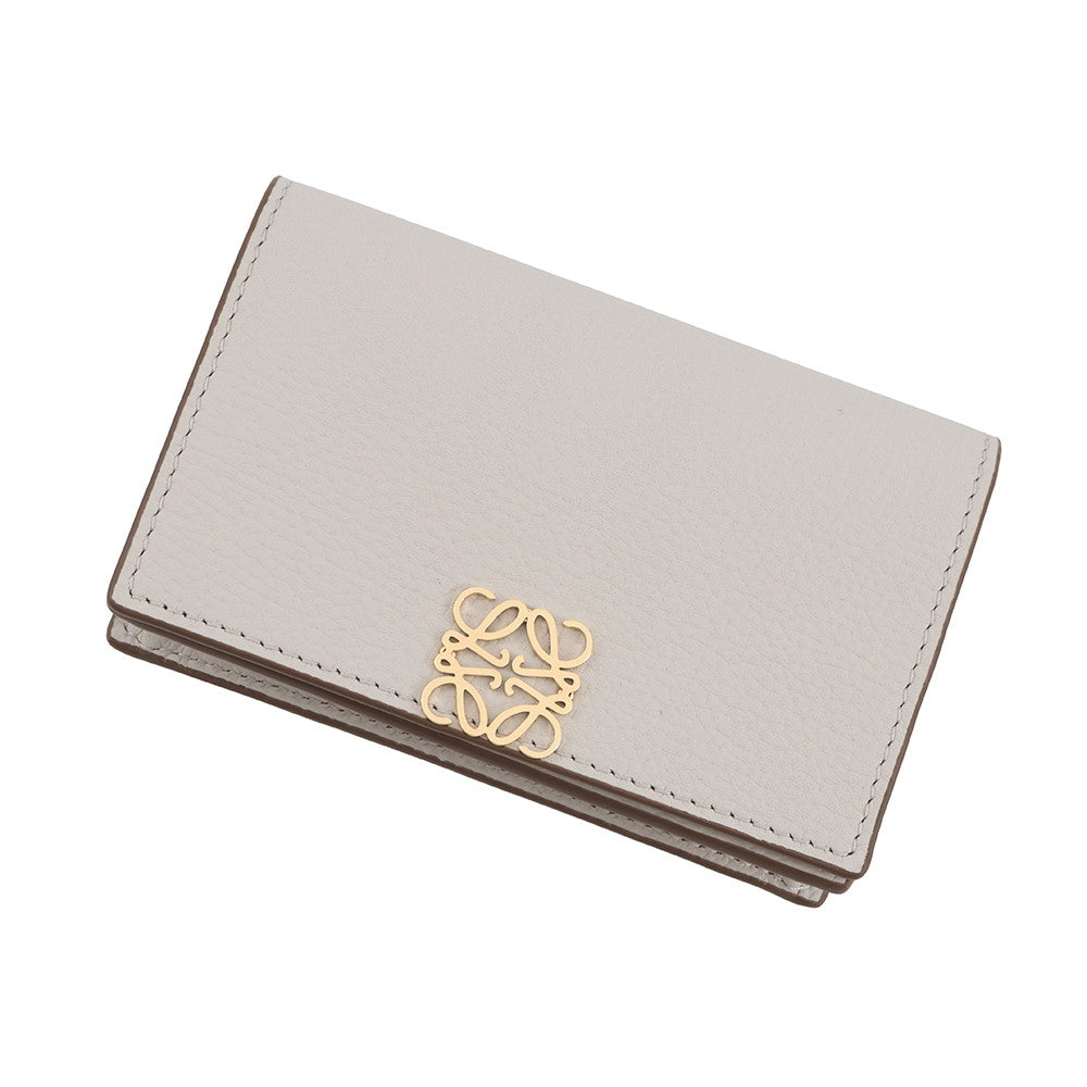 LOEWE Anagram Business Card Holder light ghostC821M97X08 Pebble Grain Calf Leather