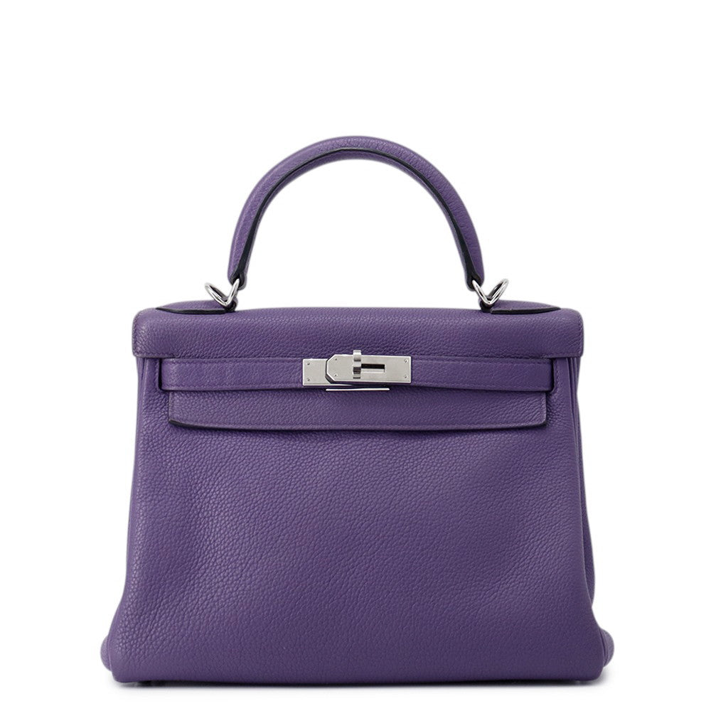 HERMES Kelly Retourne Iris Togo Leather Size 28
