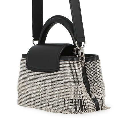 LOUIS VUITTON Capucines EW 25 Stainless Steel Collection BlackM14814 Calf Leather Rhinestone Size Mini