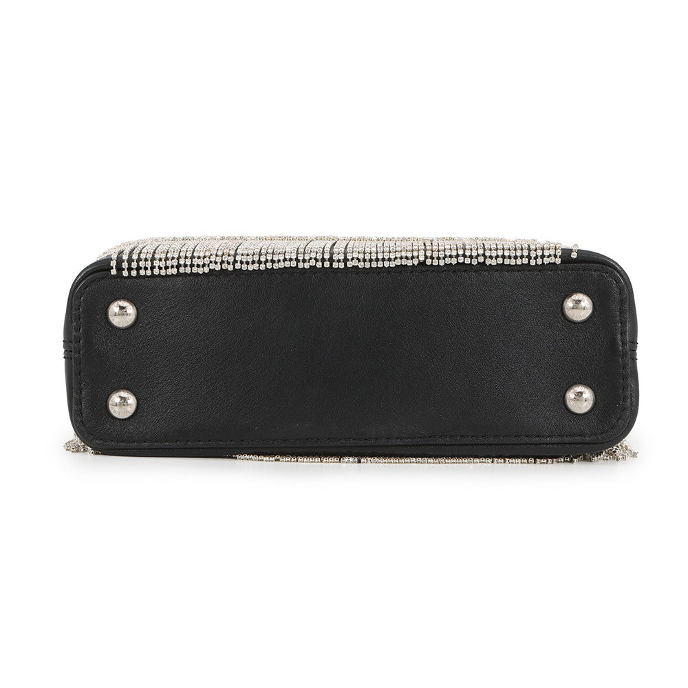 LOUIS VUITTON Capucines EW 25 Stainless Steel Collection BlackM14814 Calf Leather Rhinestone Size Mini