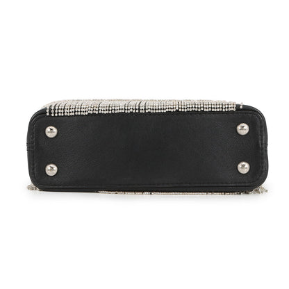 LOUIS VUITTON Capucines EW 25 Stainless Steel Collection BlackM14814 Calf Leather Rhinestone Size Mini