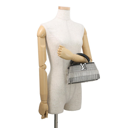 LOUIS VUITTON Capucines EW 25 Stainless Steel Collection BlackM14814 Calf Leather Rhinestone Size Mini