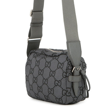 GUCCI ECONYLON GG Shoulder Bag Gray/Black767931 GG Polyester Size Medium