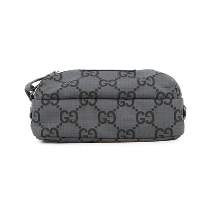 GUCCI ECONYLON GG Shoulder Bag Gray/Black767931 GG Polyester Size Medium
