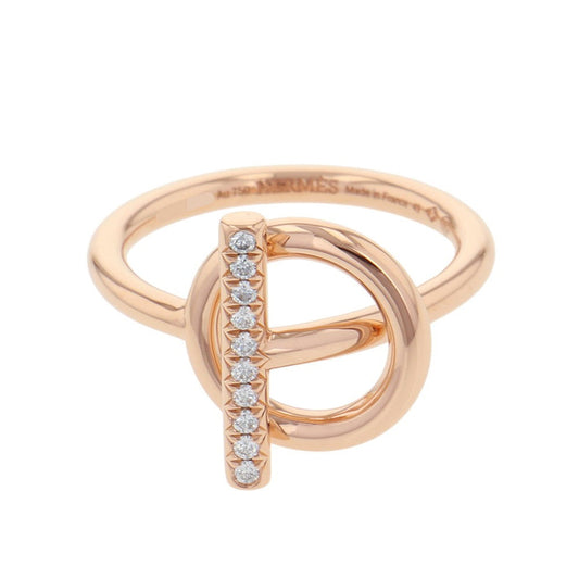 HERMES Echappee Ring Size PM/49/#9 18K Pink Gold