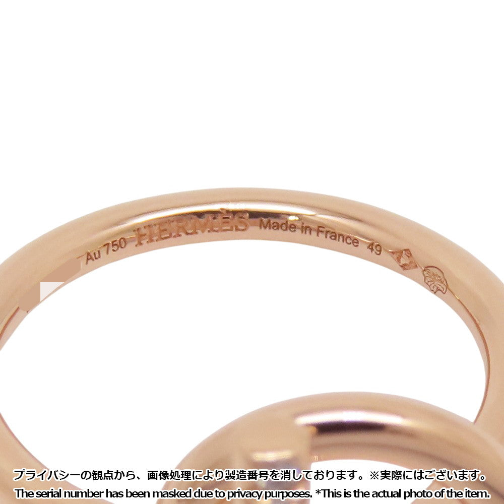 HERMES Echappee Ring Size PM/49/#9 18K Pink Gold