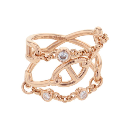 HERMES Chaine d'Ancre Chaos Ring Size MM/50/#10 18K Pink Gold