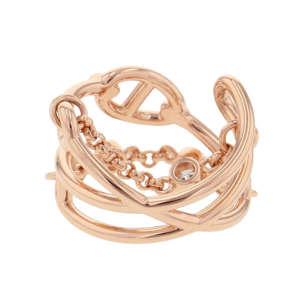 HERMES Chaine d'Ancre Chaos Ring Size MM/50/#10 18K Pink Gold