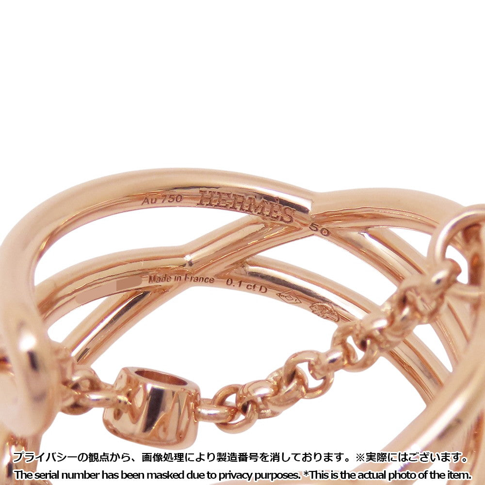 HERMES Chaine d'Ancre Chaos Ring Size MM/50/#10 18K Pink Gold