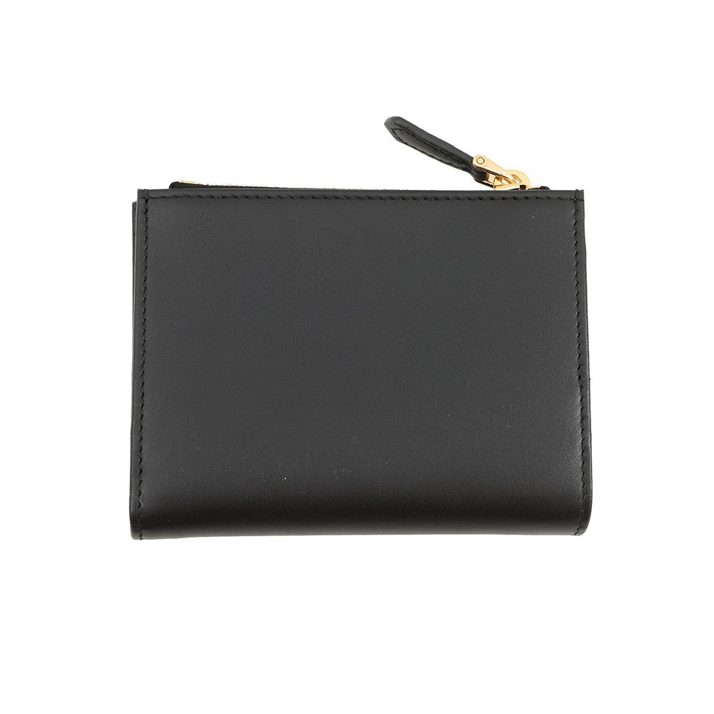 PRADA Triangle Logo Compact Wallet Black1ML050 Leather