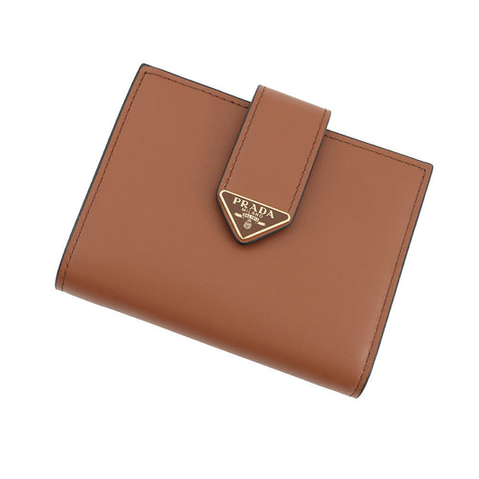 PRADA City Calf Tab Bifold Wallet Brown1MV204 2CNP F0046 Leather