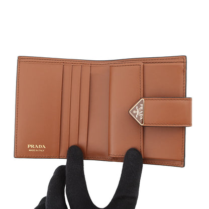 PRADA City Calf Tab Bifold Wallet Brown1MV204 2CNP F0046 Leather