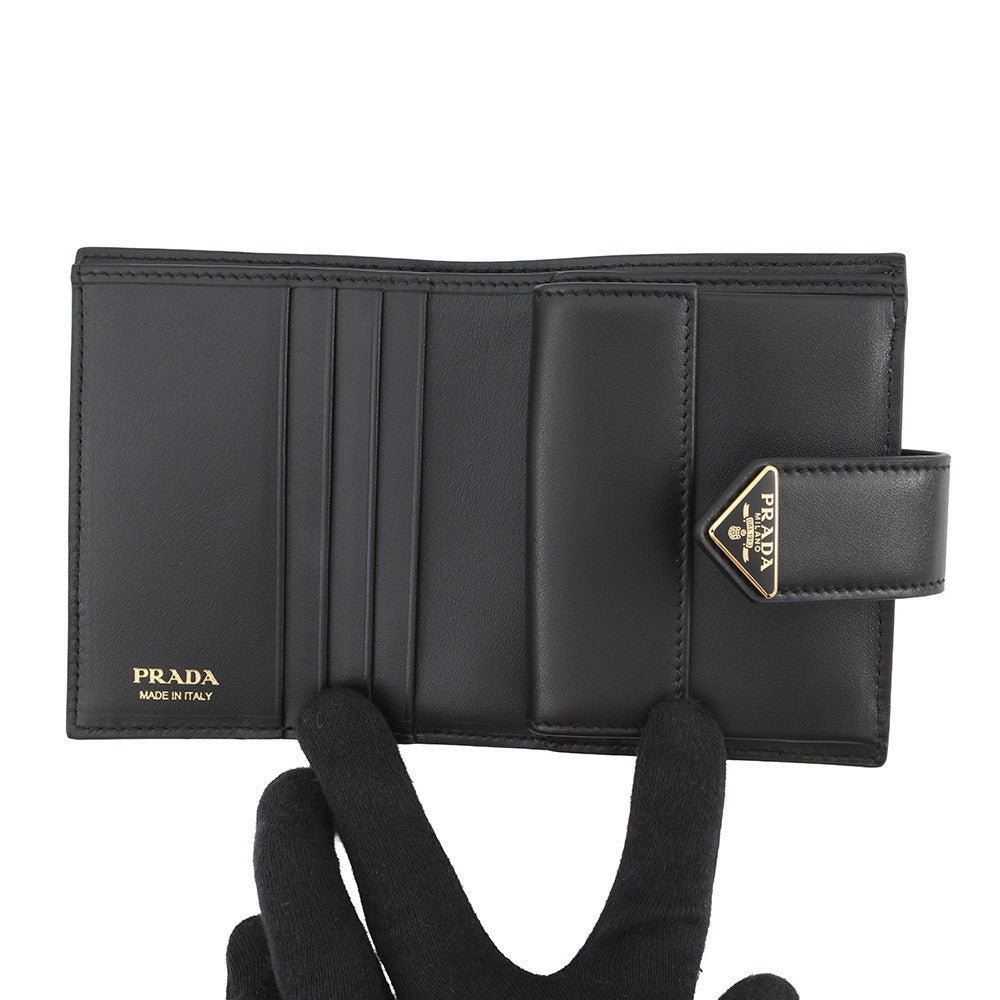 PRADA City Calf Tab Bifold Wallet Black1MV204 2CNP F0002 Leather