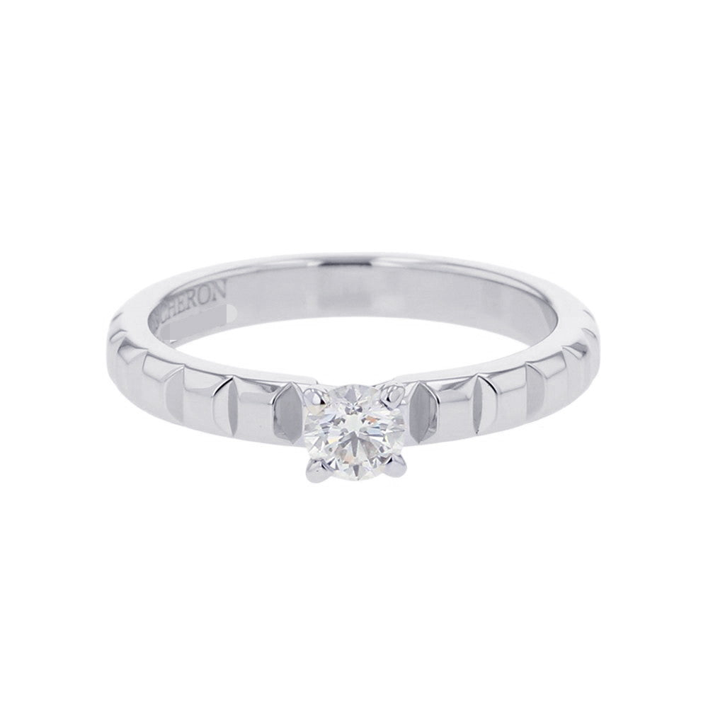Boucheron Quatre Clou de Paris Solitaire Ring Size 50/#10JSL00097 Pt950