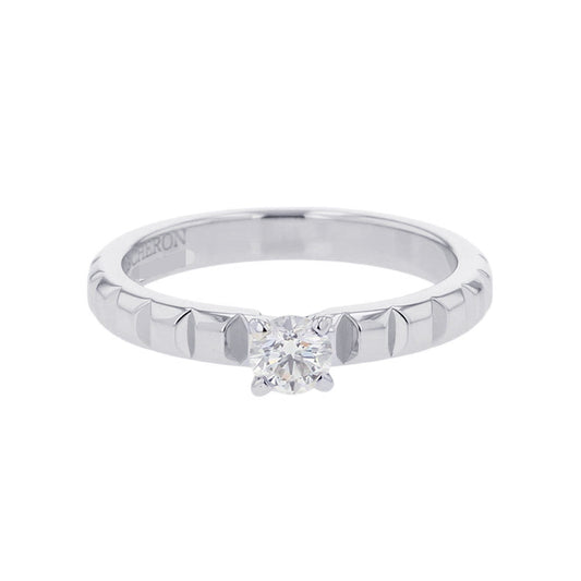Boucheron Quatre Clou de Paris Solitaire Ring Size 50/#10JSL00097 Pt950