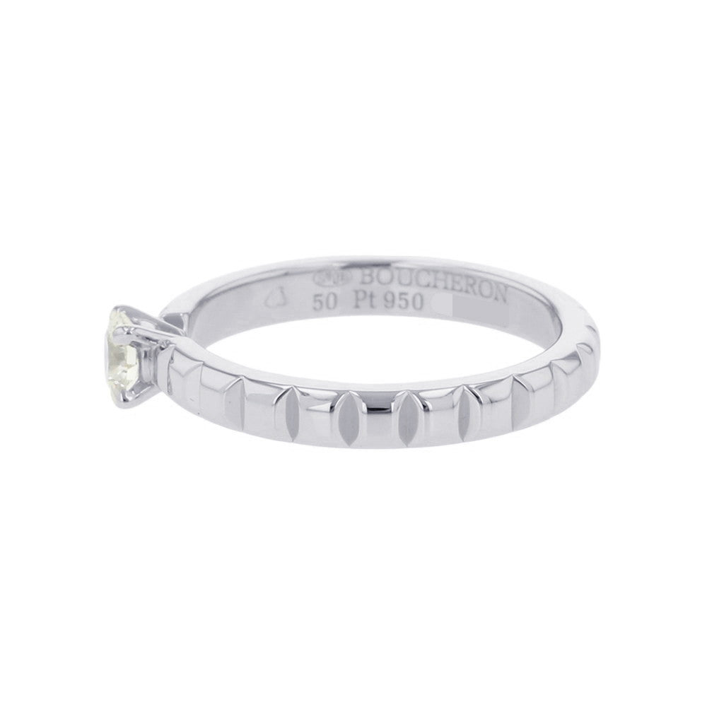 Boucheron Quatre Clou de Paris Solitaire Ring Size 50/#10JSL00097 Pt950