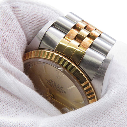 ROLEX Datejust W36mm Stainless Steel 18KYG Champagne Dial16233