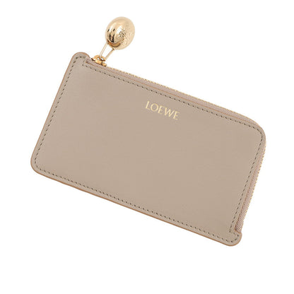 LOEWE Pebble Coin Card Holder SandCANBZ40X01 Leather
