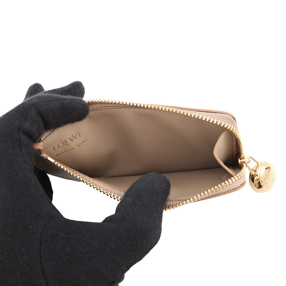 LOEWE Pebble Coin Card Holder SandCANBZ40X01 Leather