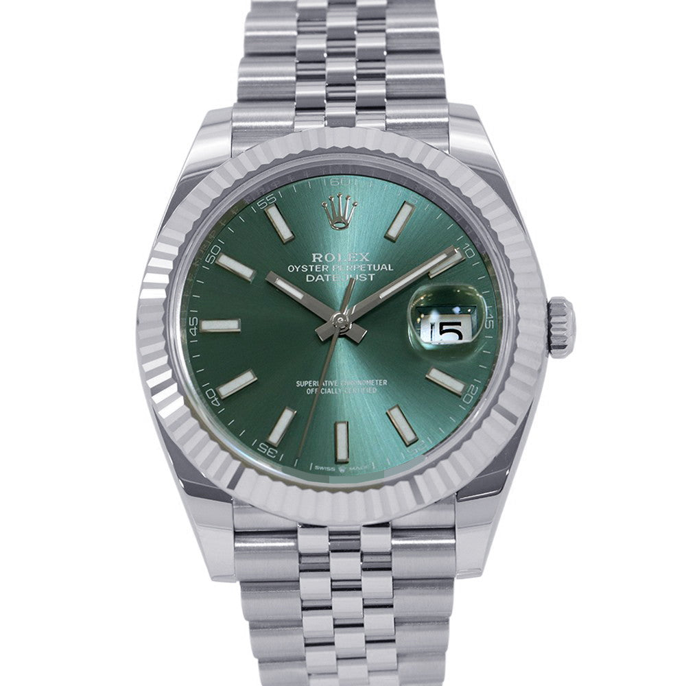 ROLEX Datejust W41mm Stainless Steel K18WG Mint Green Dial126334