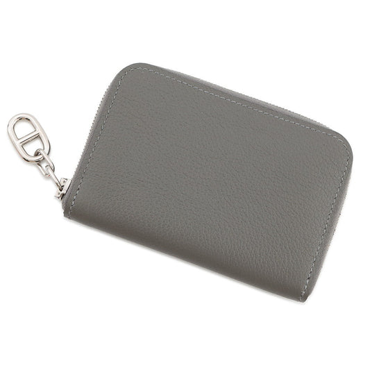 HERMES Zip Ango Chaine d'Ancre Card Case Gris Meyer Evercolor