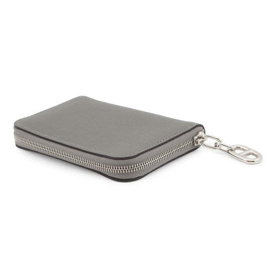 HERMES Zip Ango Chaine d'Ancre Card Case Gris Meyer Evercolor