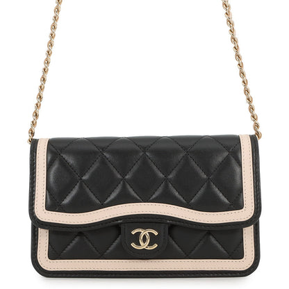 CHANEL Flap Phone Case Black/BeigeAP3559 Lambskin