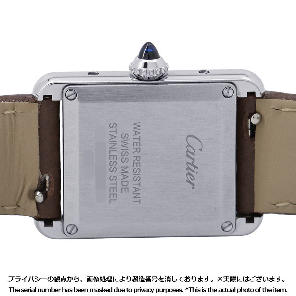 CARTIER tank mast SM H29.5mmxW22mm Stainless Steel Leather Silver DialWSTA0042
