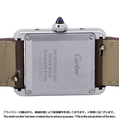 CARTIER tank mast SM H29.5mmxW22mm Stainless Steel Leather Silver DialWSTA0042