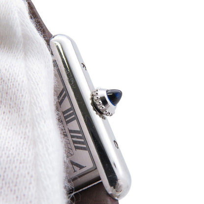 CARTIER tank mast SM H29.5mmxW22mm Stainless Steel Leather Silver DialWSTA0042