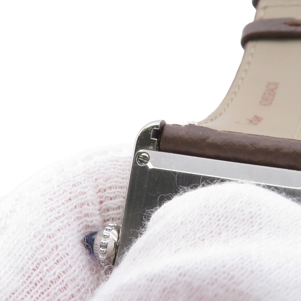 CARTIER tank mast SM H29.5mmxW22mm Stainless Steel Leather Silver DialWSTA0042