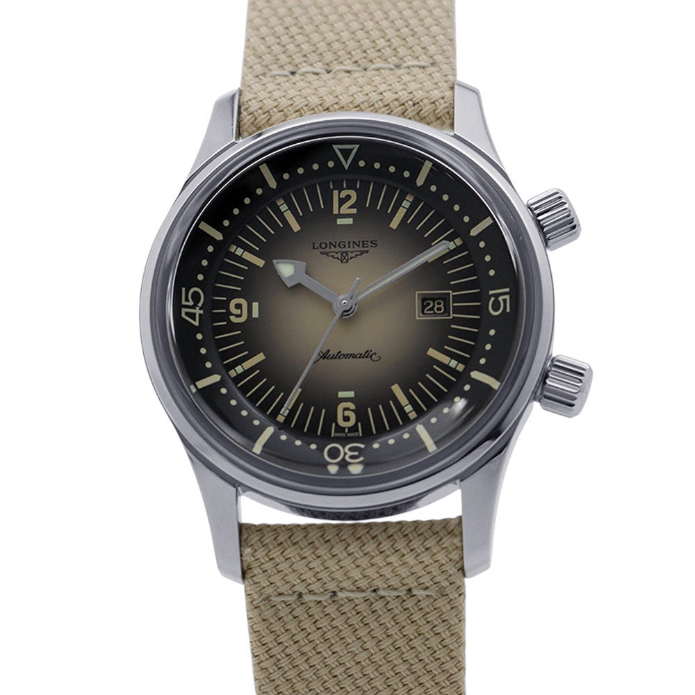 LONGINES Legend Diver Date W36mm Stainless Steel Fabric Beige DialL3.374.4.30.2