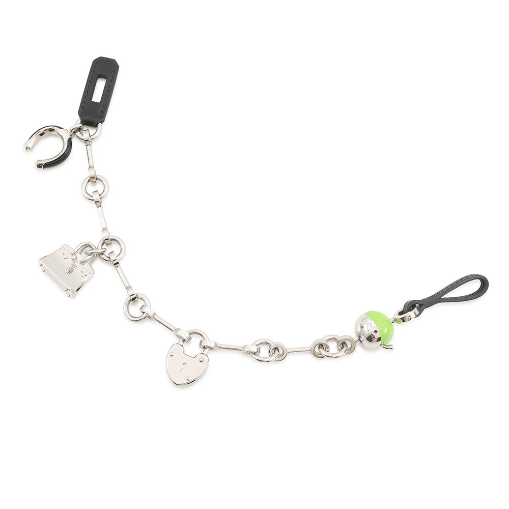 HERMES Bijoux de Bag Charm Black/Granit Metal Box Calf Leather