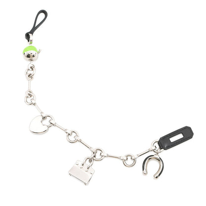 HERMES Bijoux de Bag Charm Black/Granit Metal Box Calf Leather