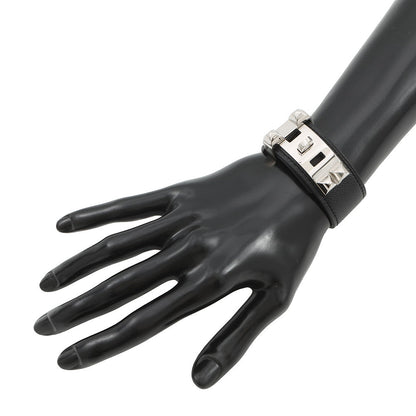 HERMES Collier de Chien Bangle 24 Size T1 Black Veau Madame