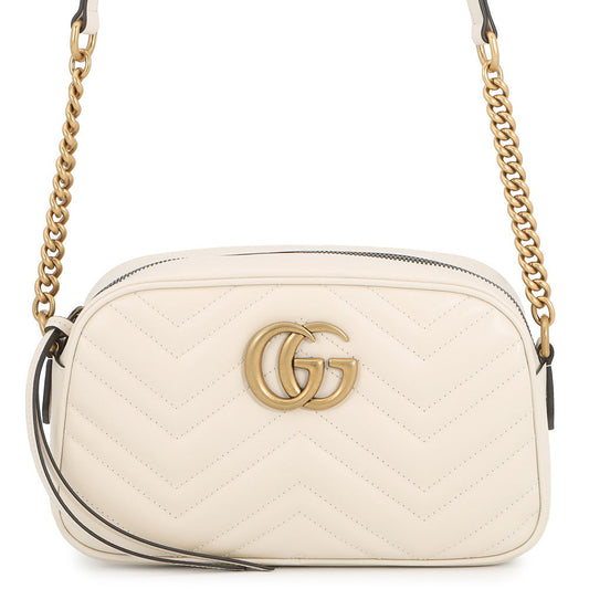 GUCCI GG Marmont ChainShoulder Bag Ivory447632 486628 Leather