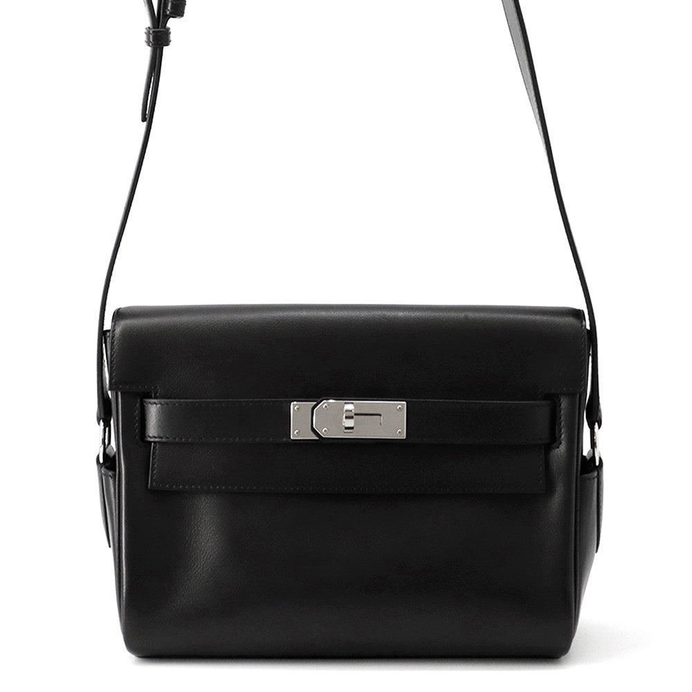 HERMES Kelly Messenger Black Evergrain Size PM